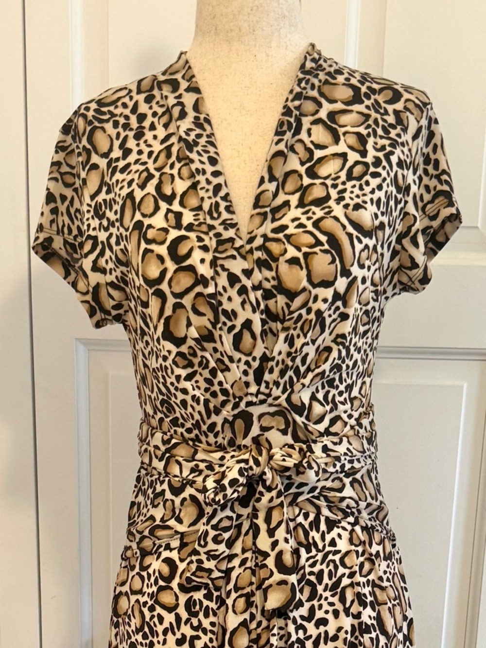 Animal Print dress. Brown, Cream, Tan